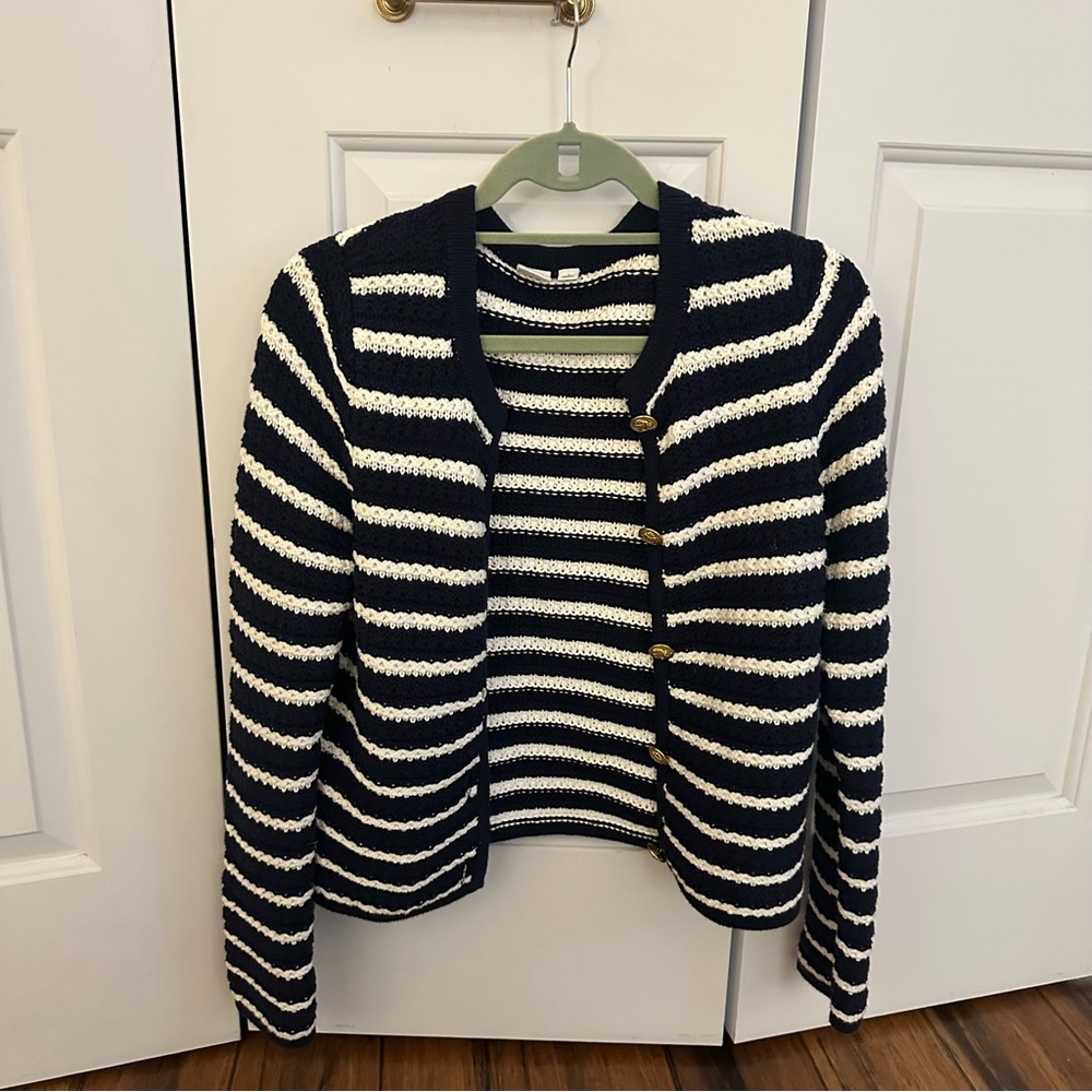GAP Navy and White Striped Cardigan / Jacket | Size Small | Excellent Condition